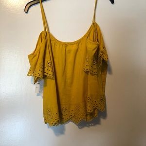 Mustard Off The Shoulder Top